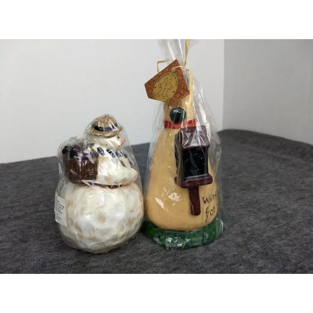 Snowman Christmas‎ Holiday Candles Handmade Lot of 2 Salem Collection NEW SEALED